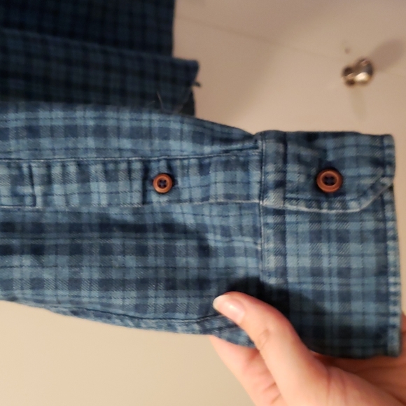 Blue checkered button up - Picture 3 of 4